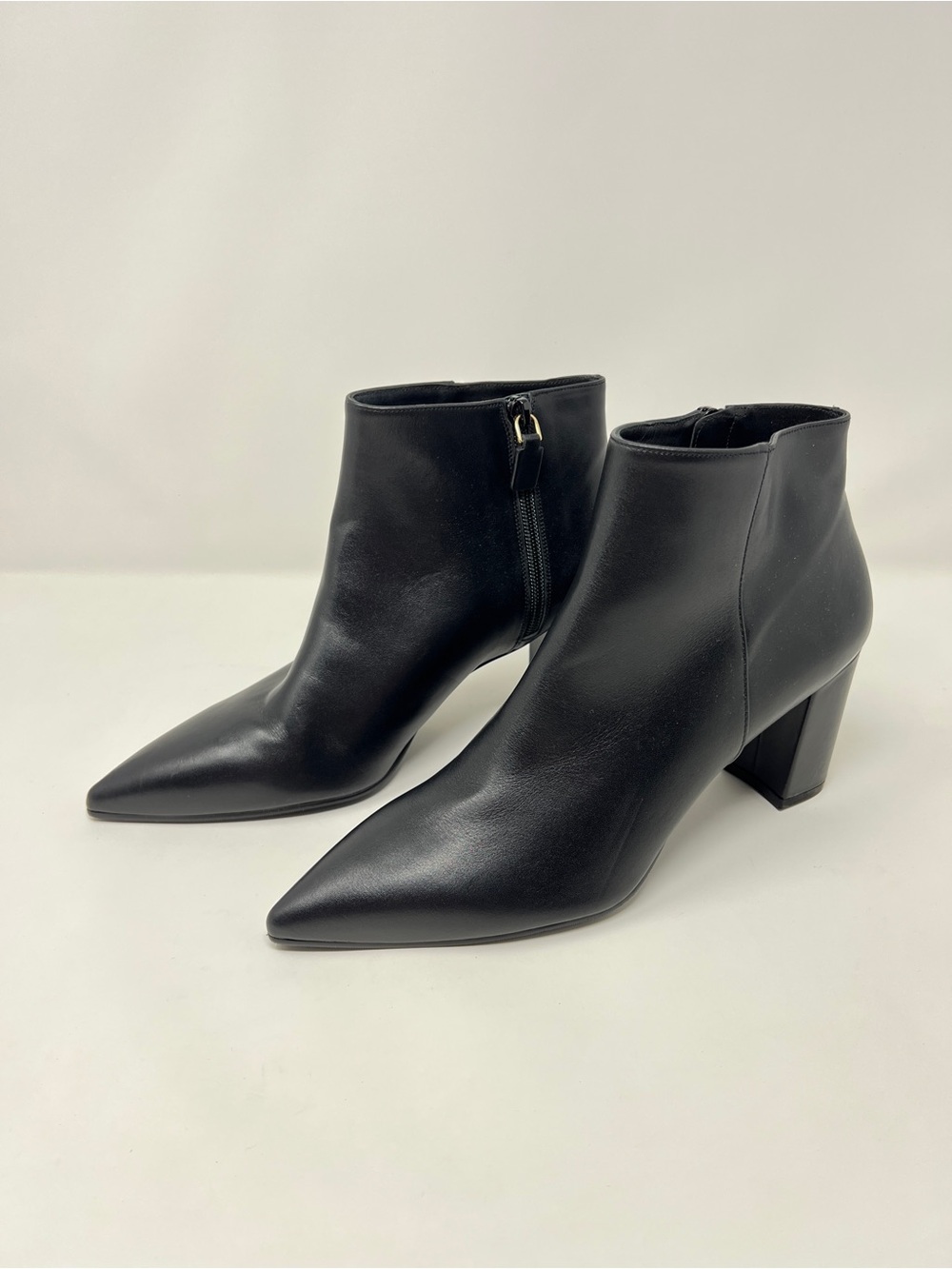 Stuart Weitzman Classic Black Pointed Toe Ankle Boots